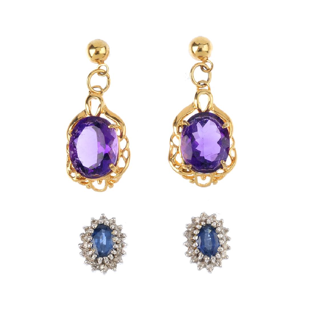 Two pairs of gem-set earrings. To include a pair of (1 of 2)