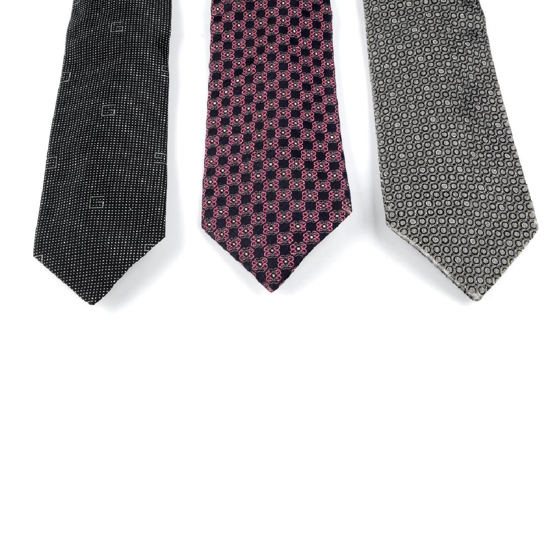 GUCCI - three ties. To include a metallic grey and (1 of 3)