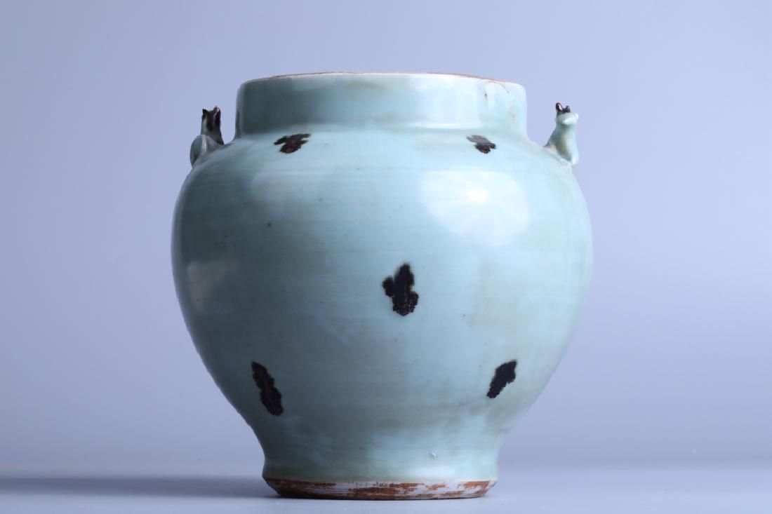 SKY BLUE GLAZED BINAURAL JAR WITH BROWN SPOT (1 of 10)