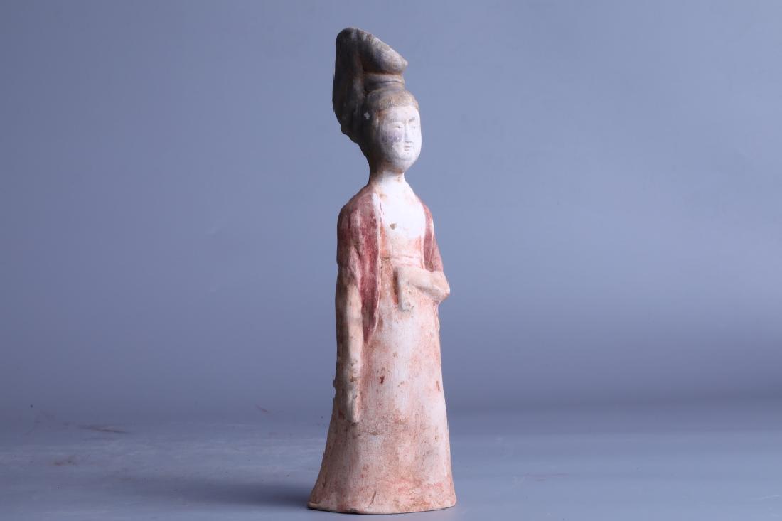 RED POTTERY COLOUR PAINTED CHARACTER FIGURE (1 of 5)