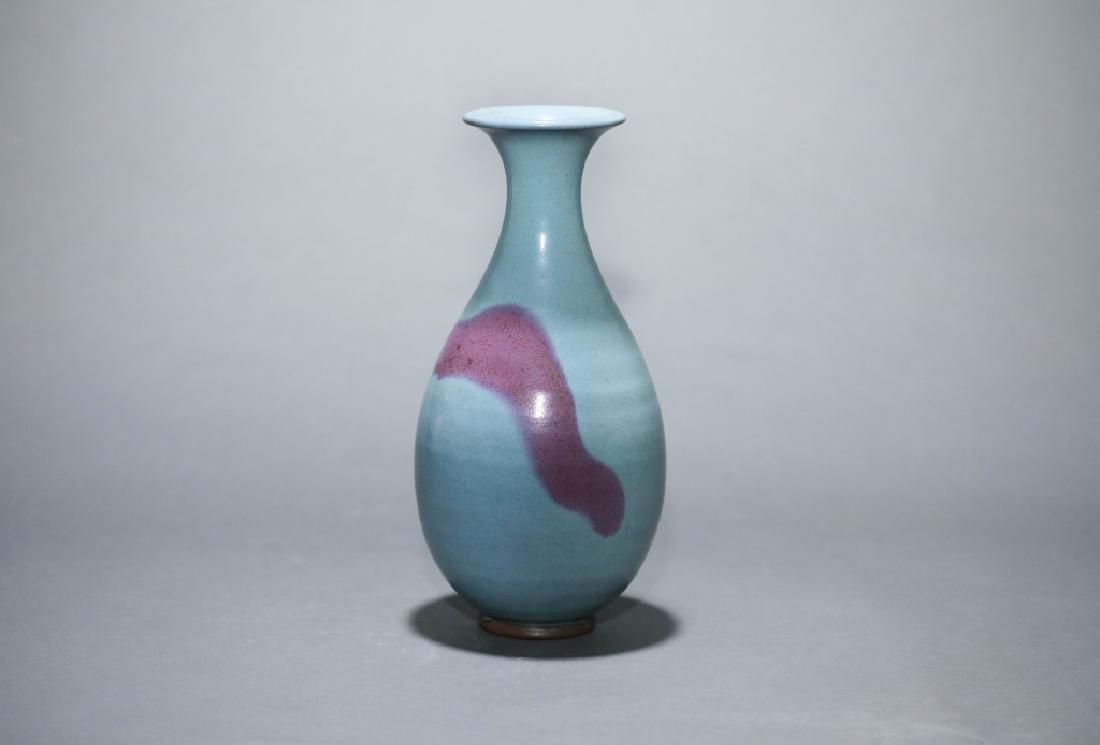 JUN KILN BOTTLE WITH RED SPOT (1 of 9)