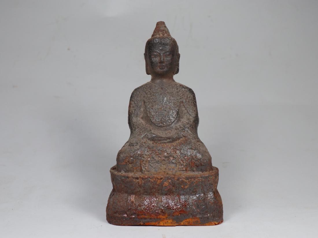 an ancient copper Buddha statue (1 of 7)