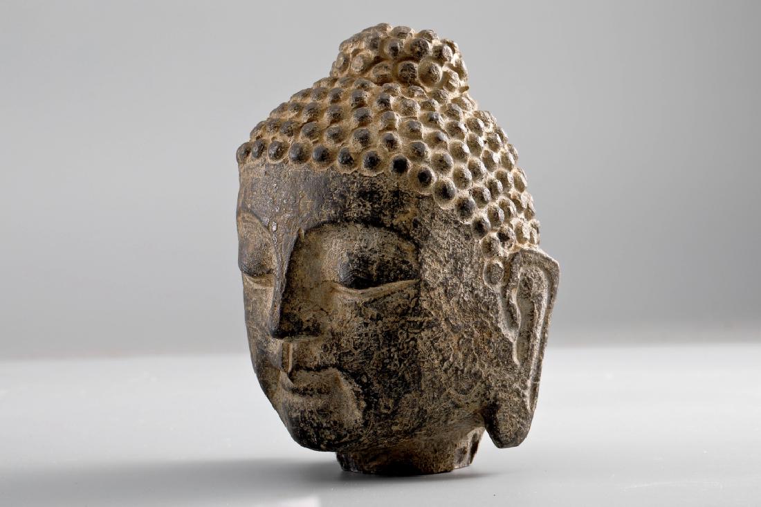Tang dynasty Buddha head bluestone statue (1 of 5)