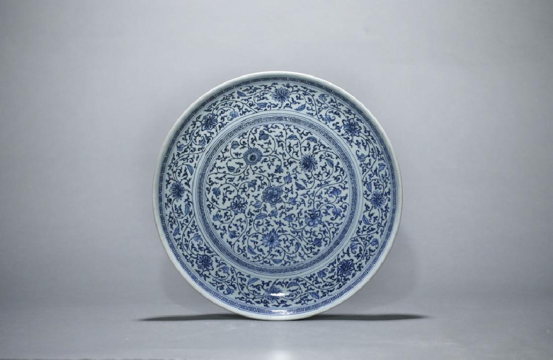 Chinese curling grass and flower pattern plate (1 of 5)