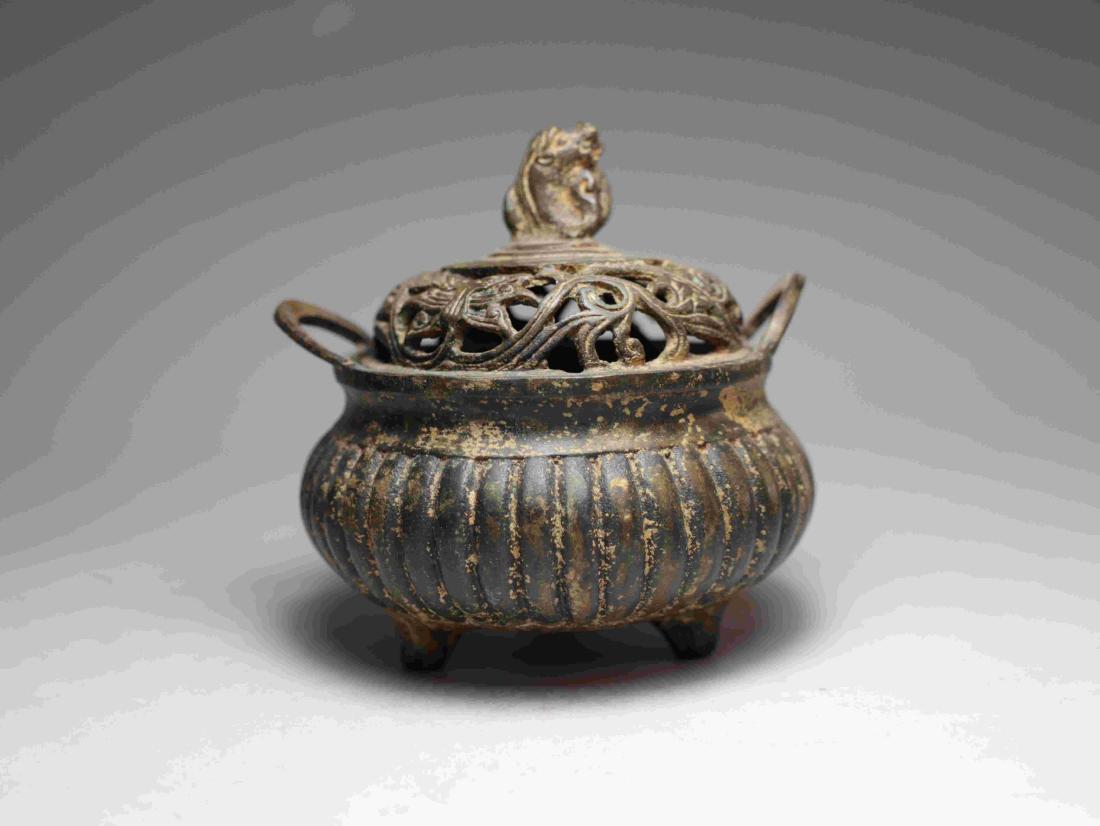 OLD COPPER INCENSE BURNER (1 of 7)