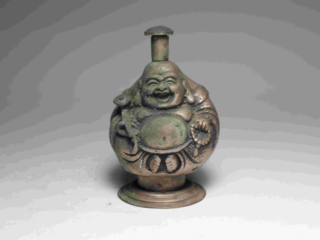 OLD BRONZE BUDDHA BOTTLE (1 of 7)
