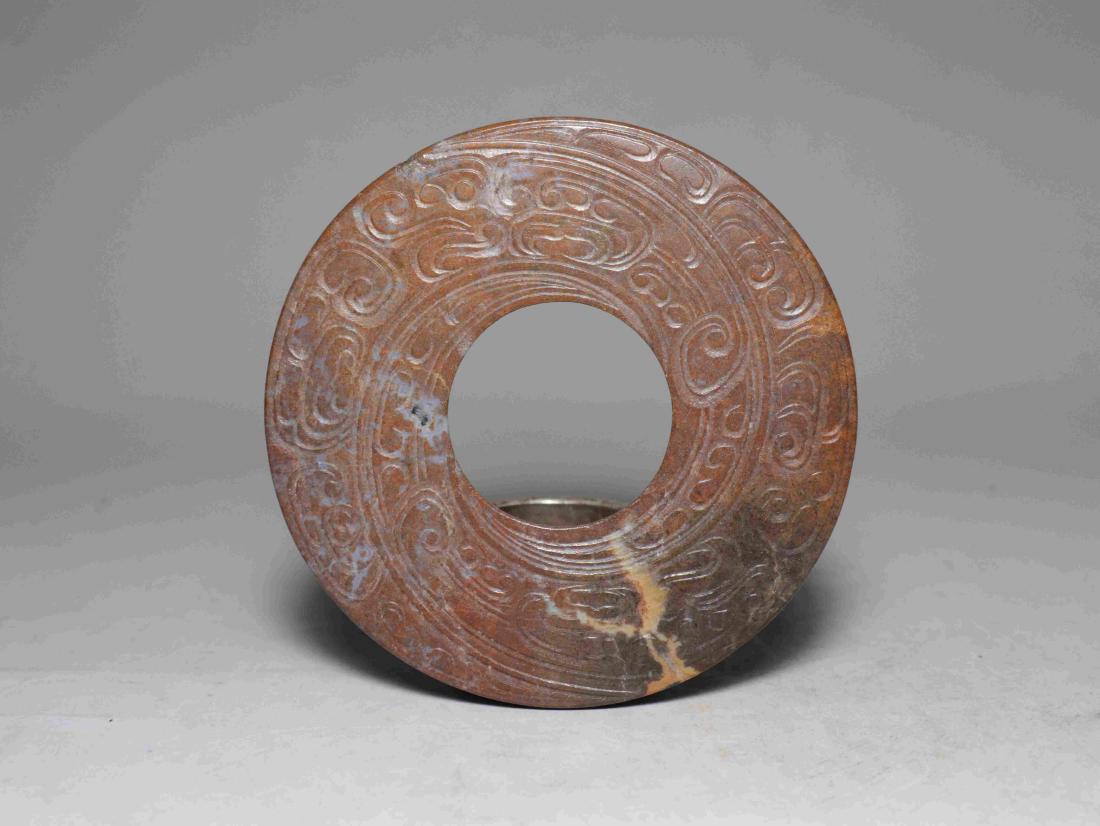 ZHANHAN HETIAN JADE DISC WITH RUYI PATTERN (1 of 8)