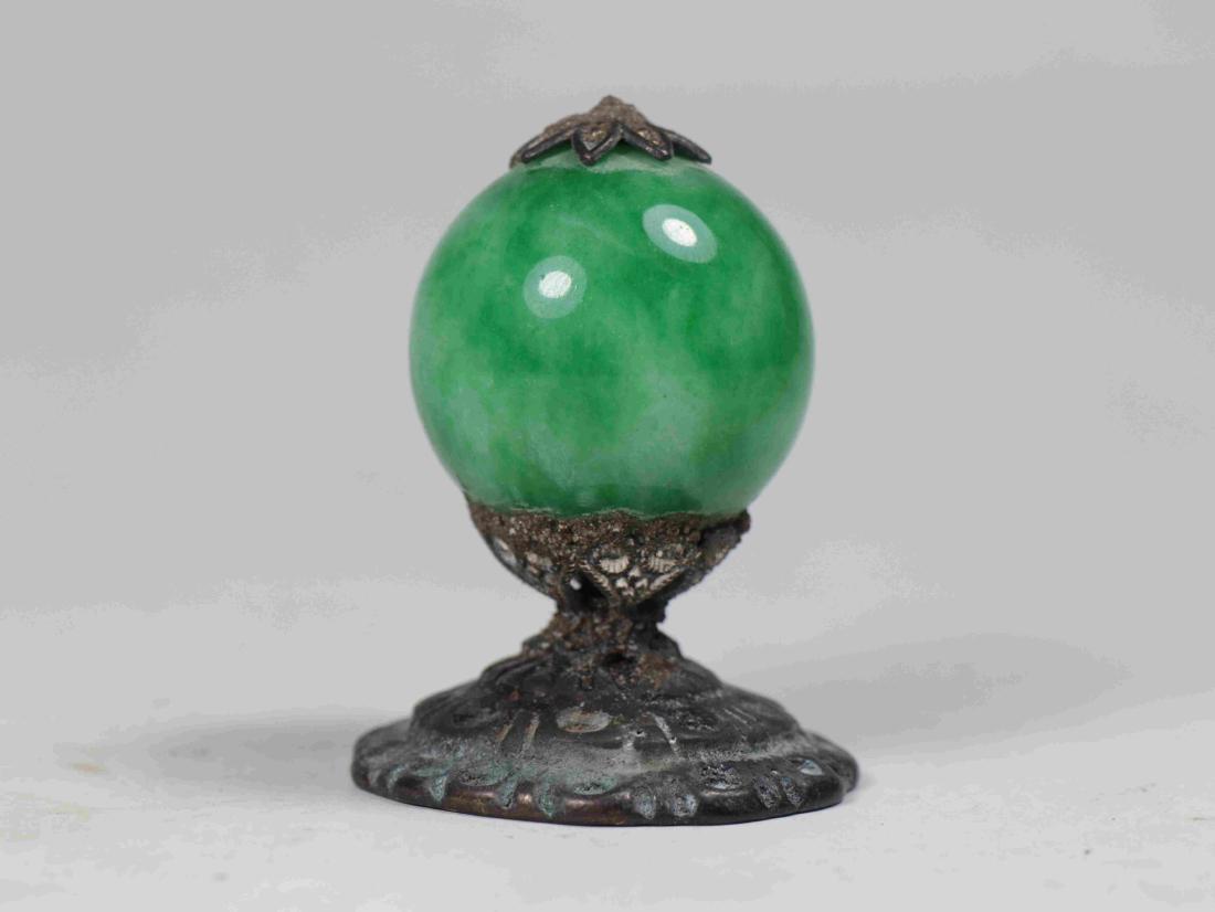 QING DYNASTY GREEN JADE CROWN JEWLERY (1 of 6)