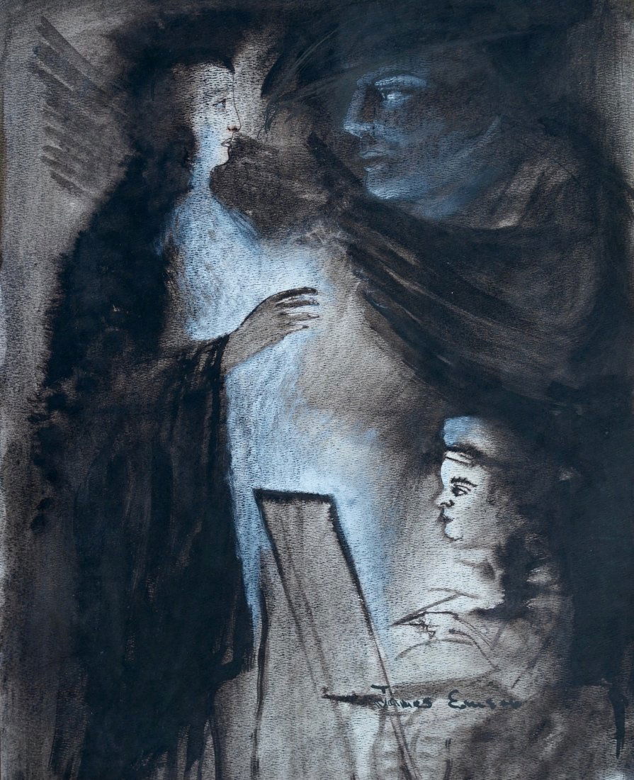 Watercolor Painting Signed JAMES ENSOR (1860-1949) (1 of 5)