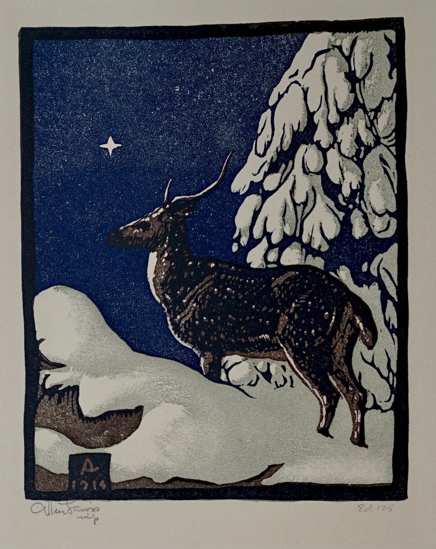 ALLEN LEWIS (New Jersey, 1873-1957) "Winter Vigil" (1 of 3)