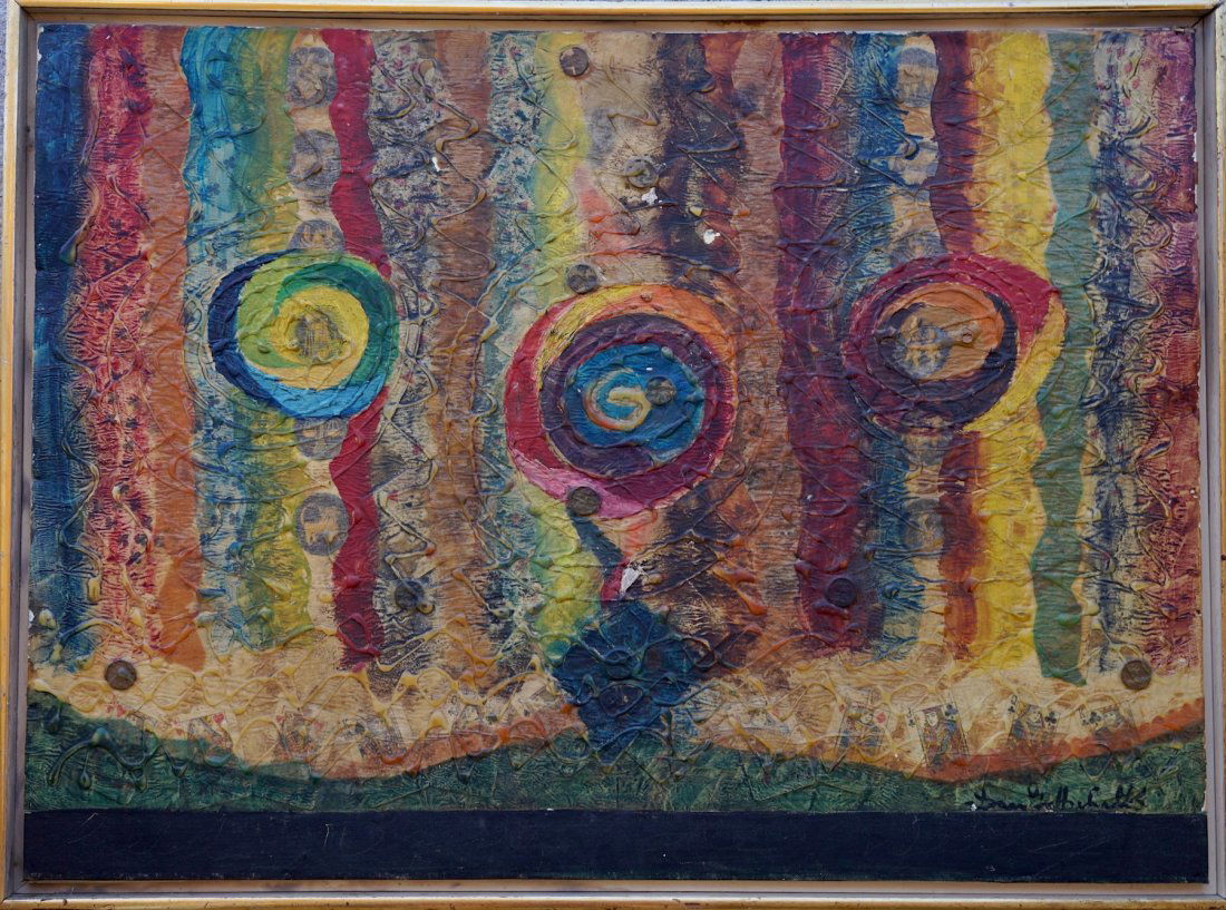 "It's A Gamble" Illegibly Signed Mid-Century Painting (1 of 3)