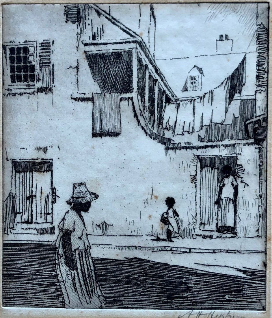 AH HEPBURN Charleston SC. Pencil Signed Etching (1 of 2)