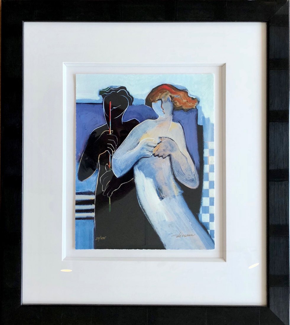 HESSAM ABRISHAMI (b.1951) Iran 'Wings Of Morning': HESSAM ABRISHAMI (b.1951) Iran 'Wings Of Morning'. 23 x 20 1/2 in. Framed. 23/495. Hand signed by artist