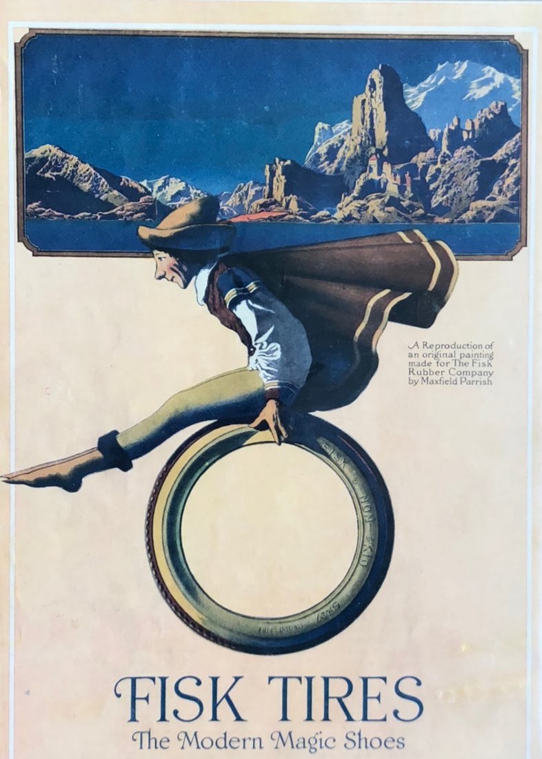 MAXFIELD PARRISH Fisk Tires Advertising Print (1 of 2)