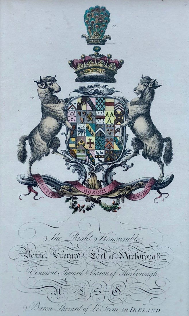 18 C. Original Engraving Irish Crest Coat Of Arms (1 of 4)