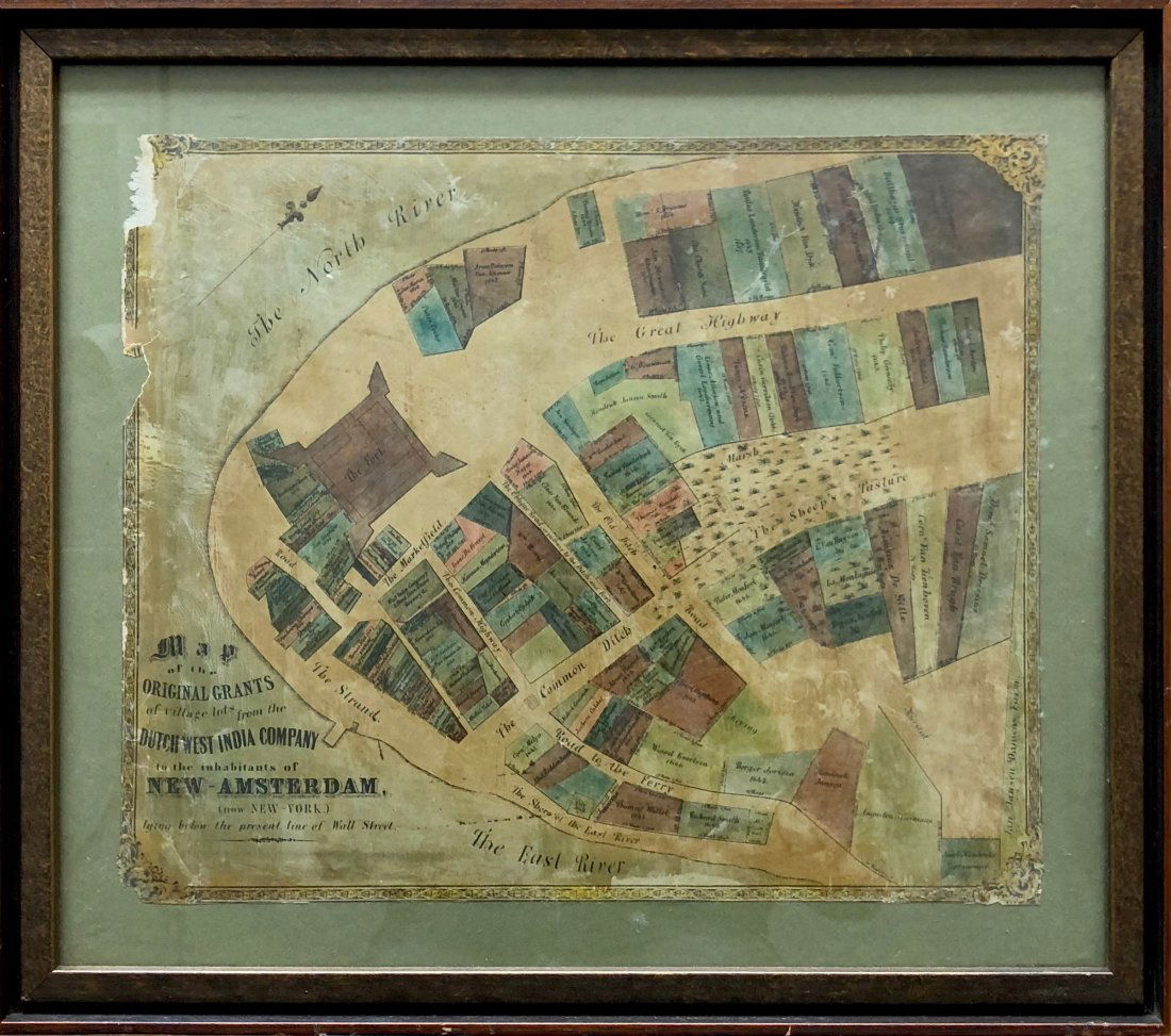Hand Colored Antique Map Of New Amsterdam (New York) (1 of 6)