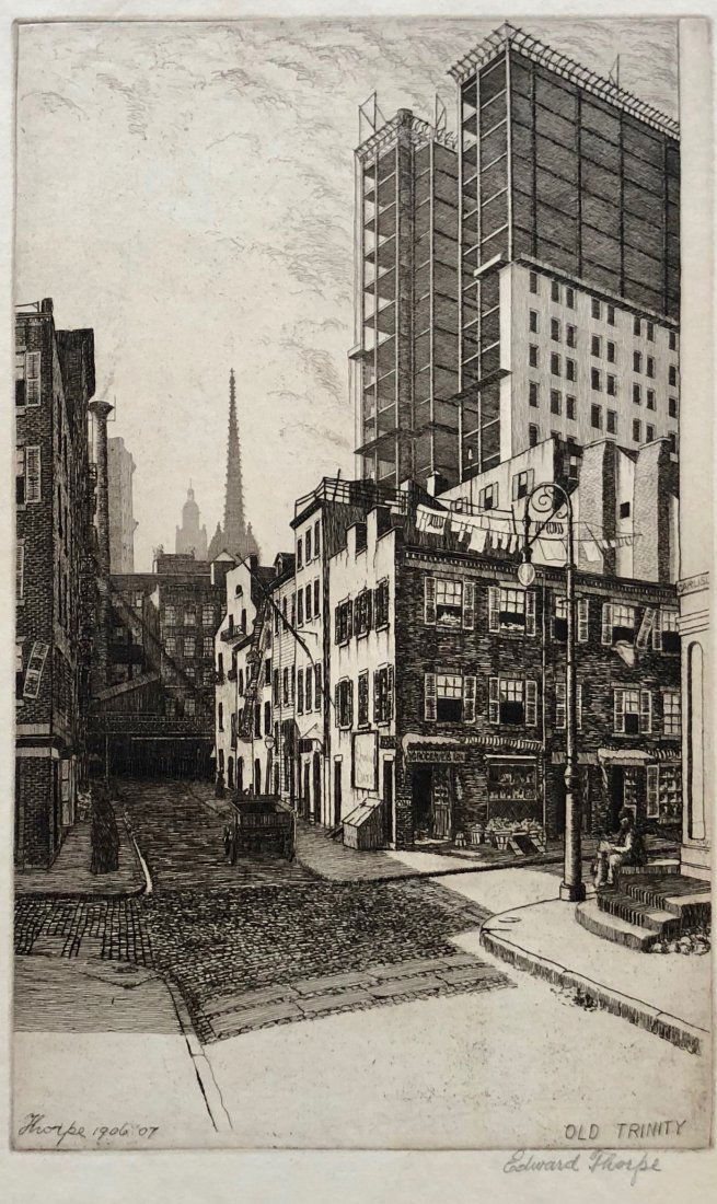 EDWARD THORPE (NJ, NY 20th C) Old Trinity (1 of 4)