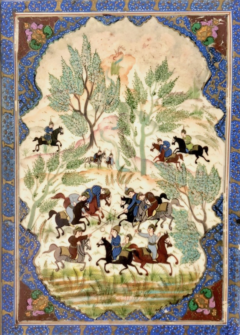Middle Eastern Persian Miniature Painting On Tile (1 of 7)