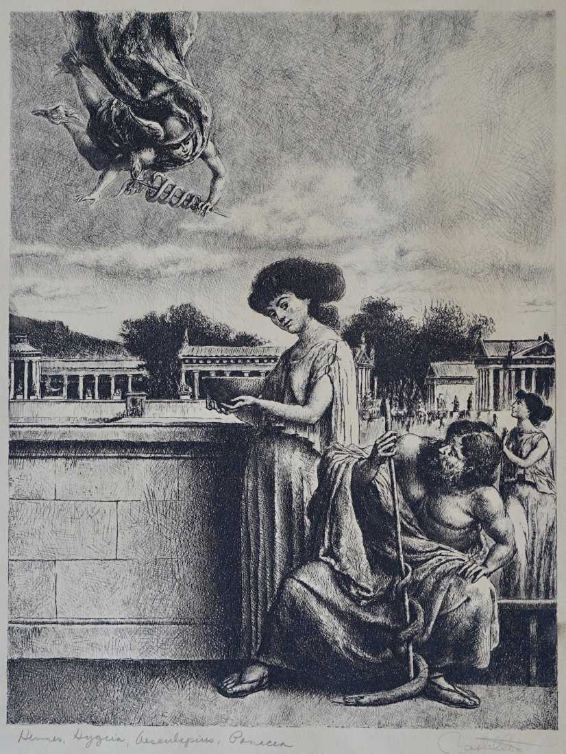 FEDERICO CASTELLON (Spain, 1914-1971) Greek Scene (1 of 5)