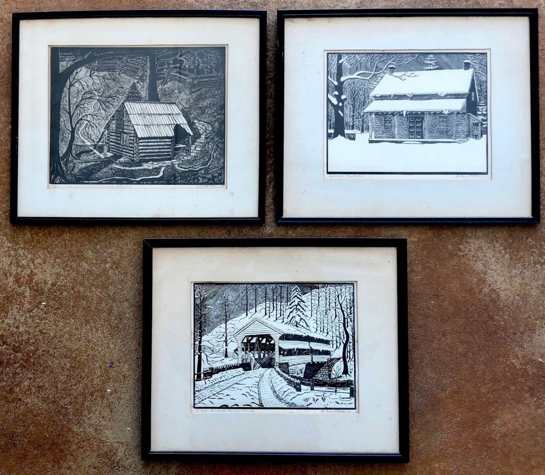 (3) A. Ross Pittman Woodblocks Of Pennsylvania (1 of 11)