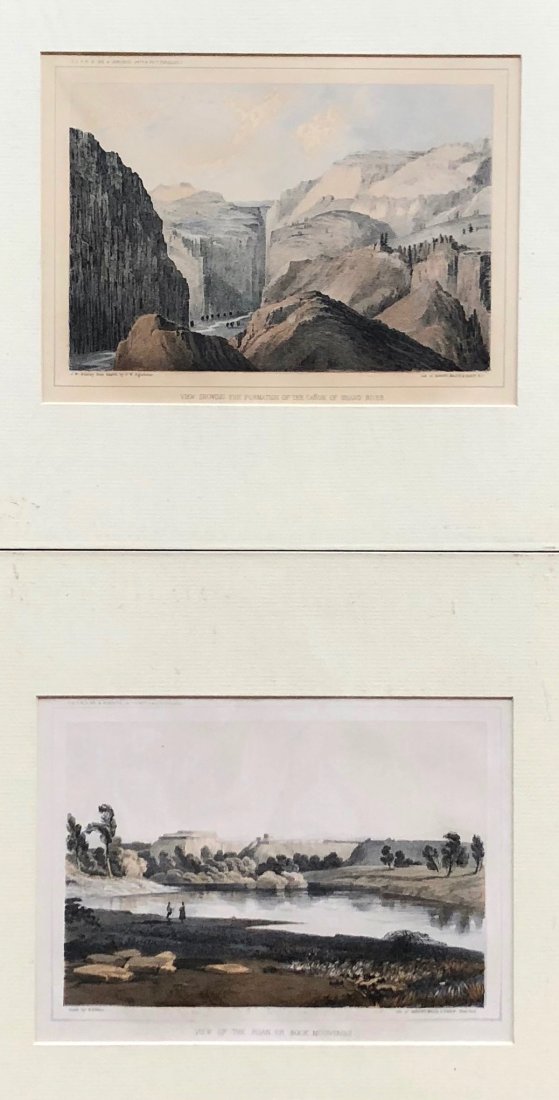 JOHN MIX STANELY, RICHARD KERN, Chromolithographs: All in this lot are 38th & 99th parallels. This collection contains: VIEW SHOWING FORMATION OF THE CANON OF GRAND RIVER & VIEW OF ROAN OF BOOK MOUNTAINS. These were part of collection made by the US g