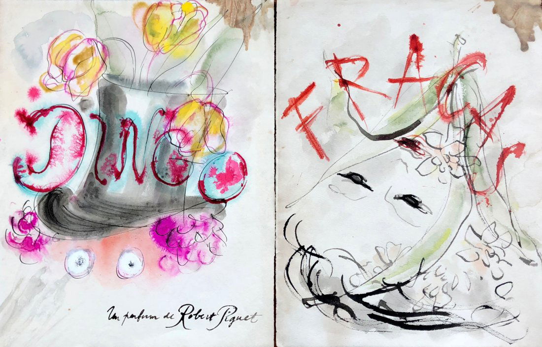 Original Robert Piguet French Perfume Watercolors (1 of 5)