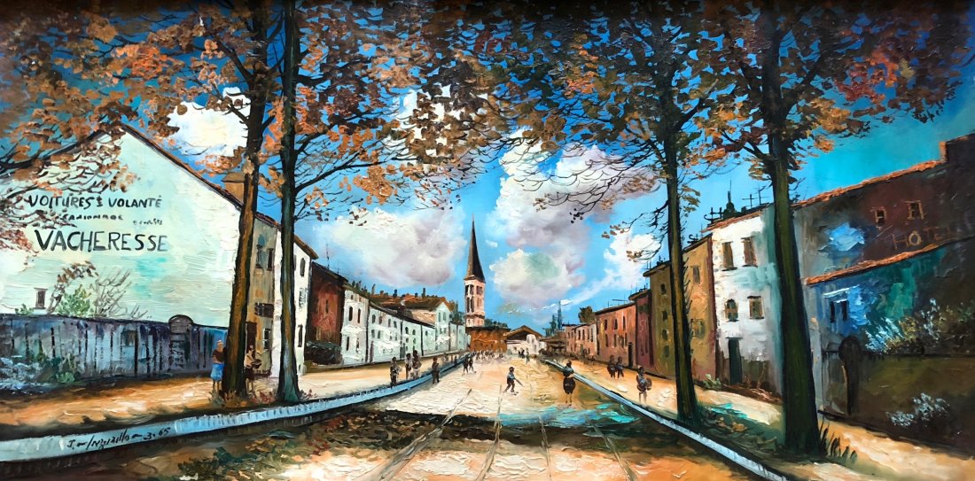 After MAURICE UTRILLO (1883-1955) Vacheresse, France: A 1965 copy after a painting by Maurice Utrillo. It is signed illegibly by the artist. Oil on canvas