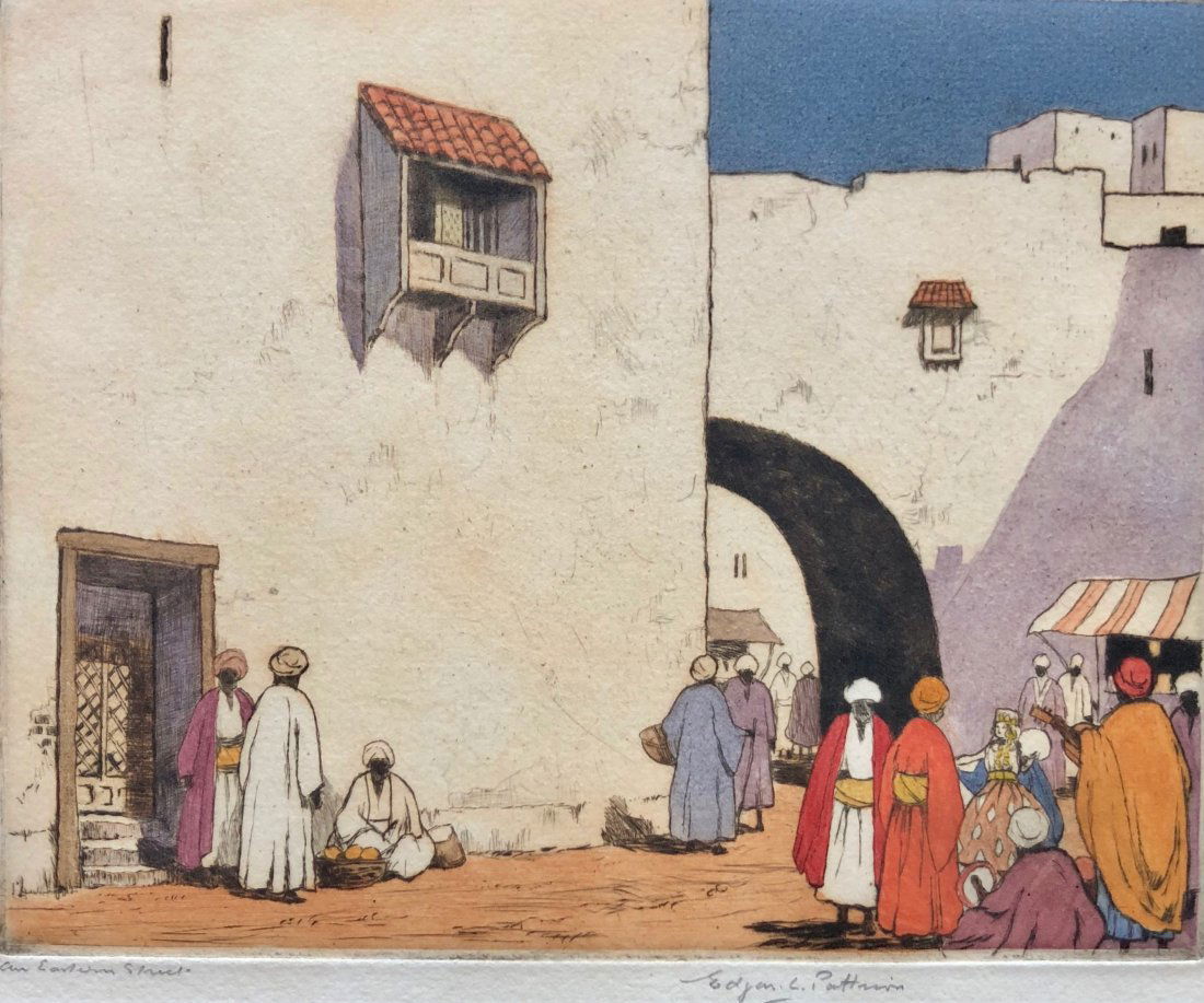 Edgar L. Pattison (b. 1872) Middle Eastern Street Scene (1 of 4)