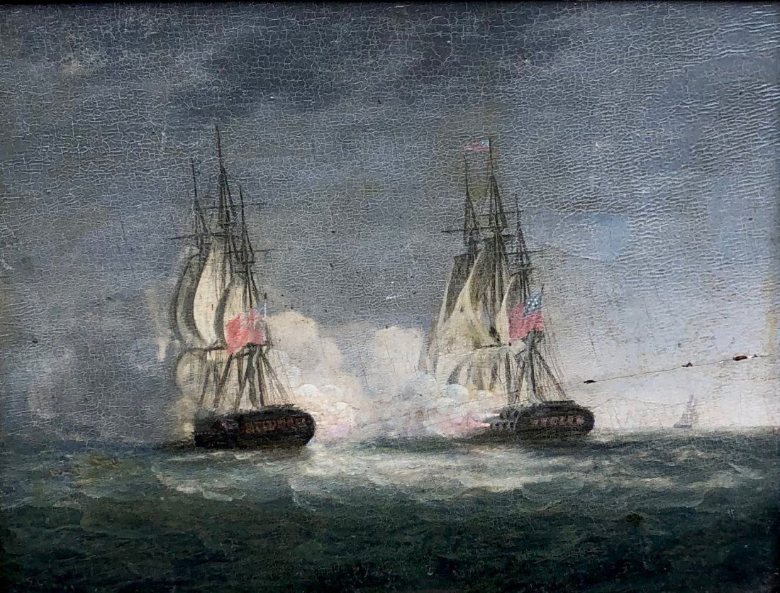 Man-O-War Ships American V. British Marine Painting (1 of 6)