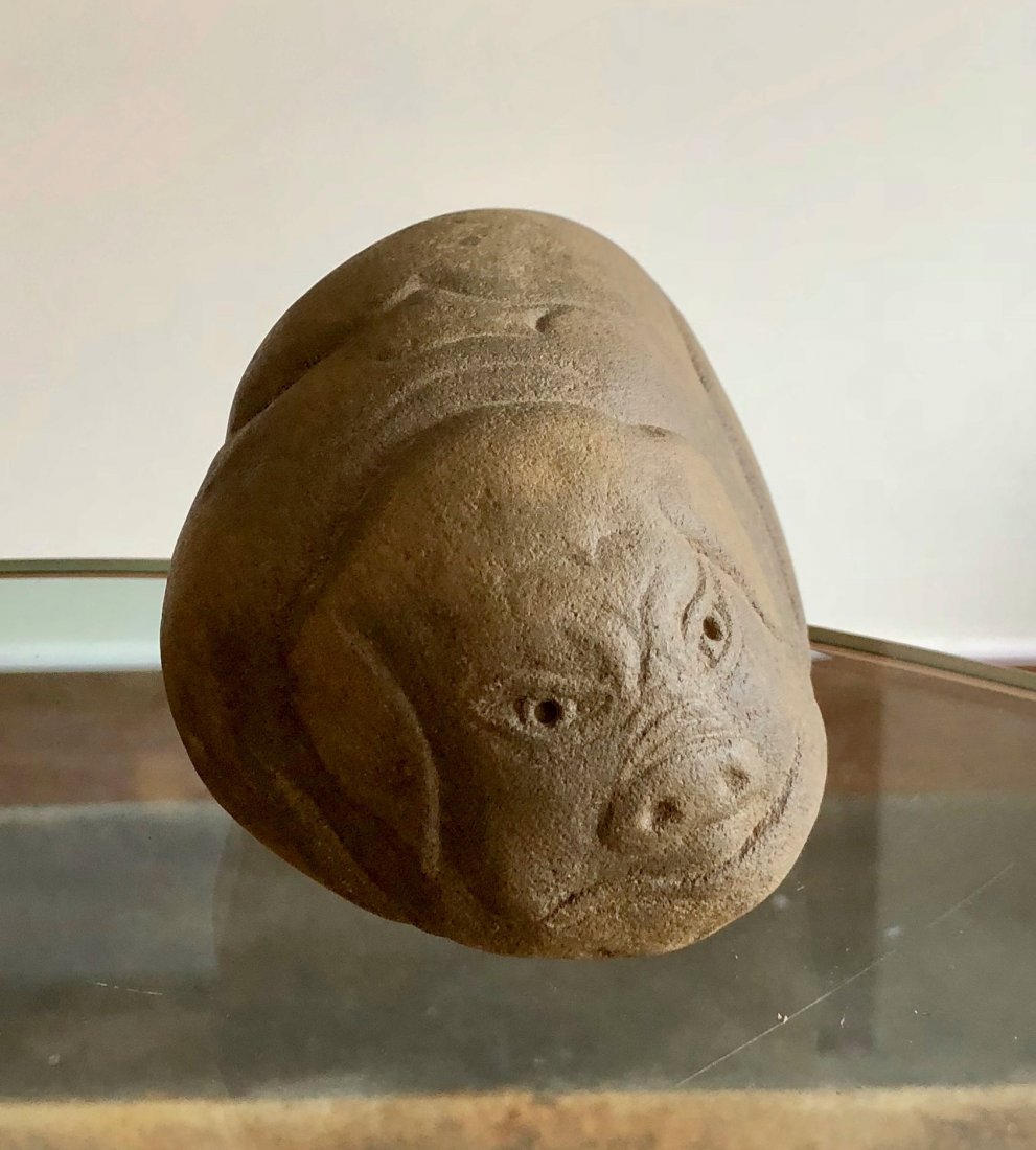 DAVID MARSHALL (20th C., American) Carved Stone Pig (1 of 4)