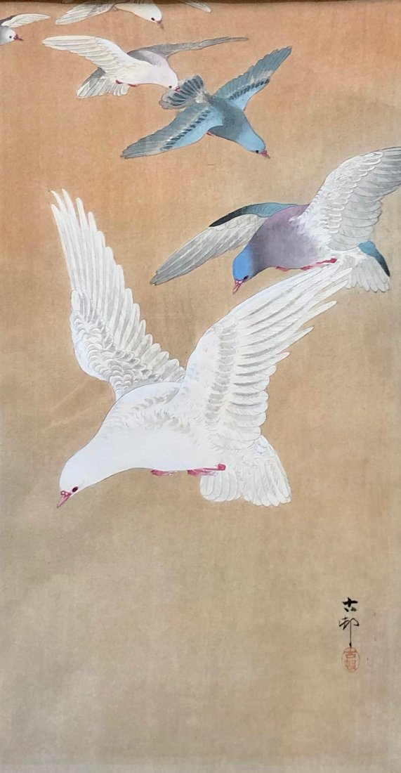 OHARA KOSON (1877-1945, Japan) Birds Woodcut (1 of 6)