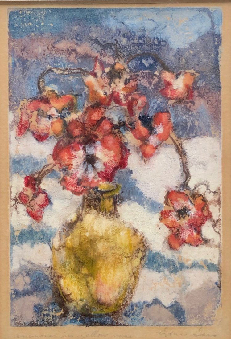ENDA GASS (20th Century, Philadelphia) Floral Monotype (1 of 4)