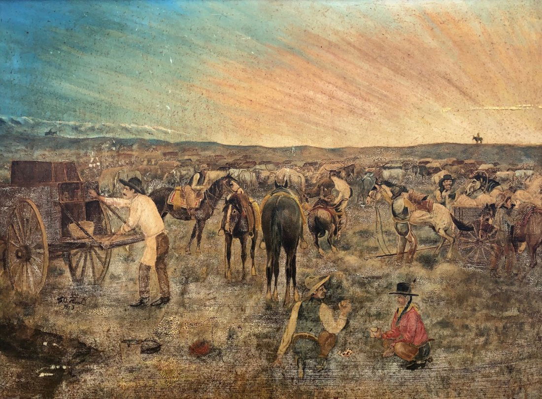 Early 20th Century American West Scene Dated 1903 (1 of 6)