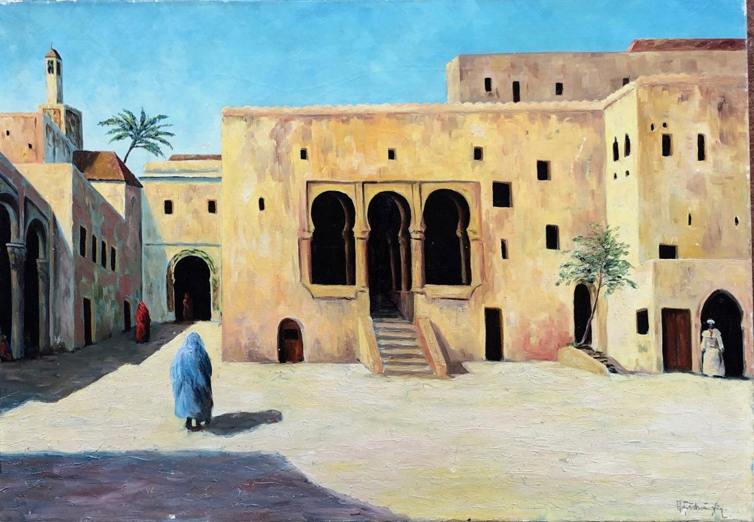 Illegibly Signed Orientalist Middle Eastern Scene (1 of 6)