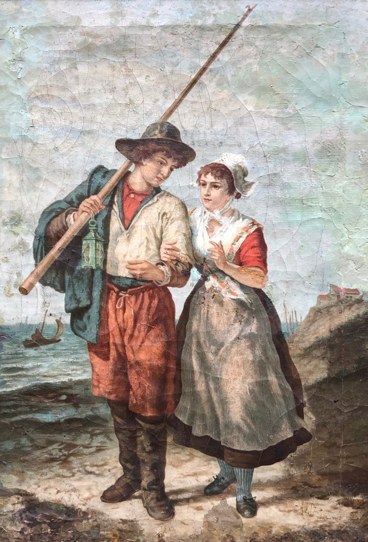 ADOLPH ARTZ (1837-1890, Dutch) Boy & Girl (1 of 4)