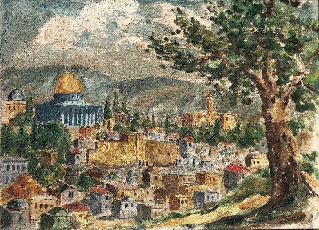 Impressionist Scene Jerusalem, Israel Signed L. BLUM (1 of 4)