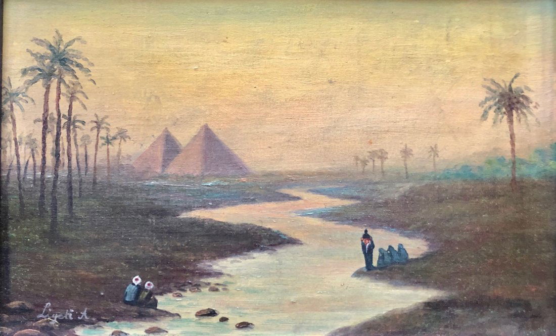 ANTAL LIGETI (1823-1890, Hungary) Orientalist Landscape (1 of 5)