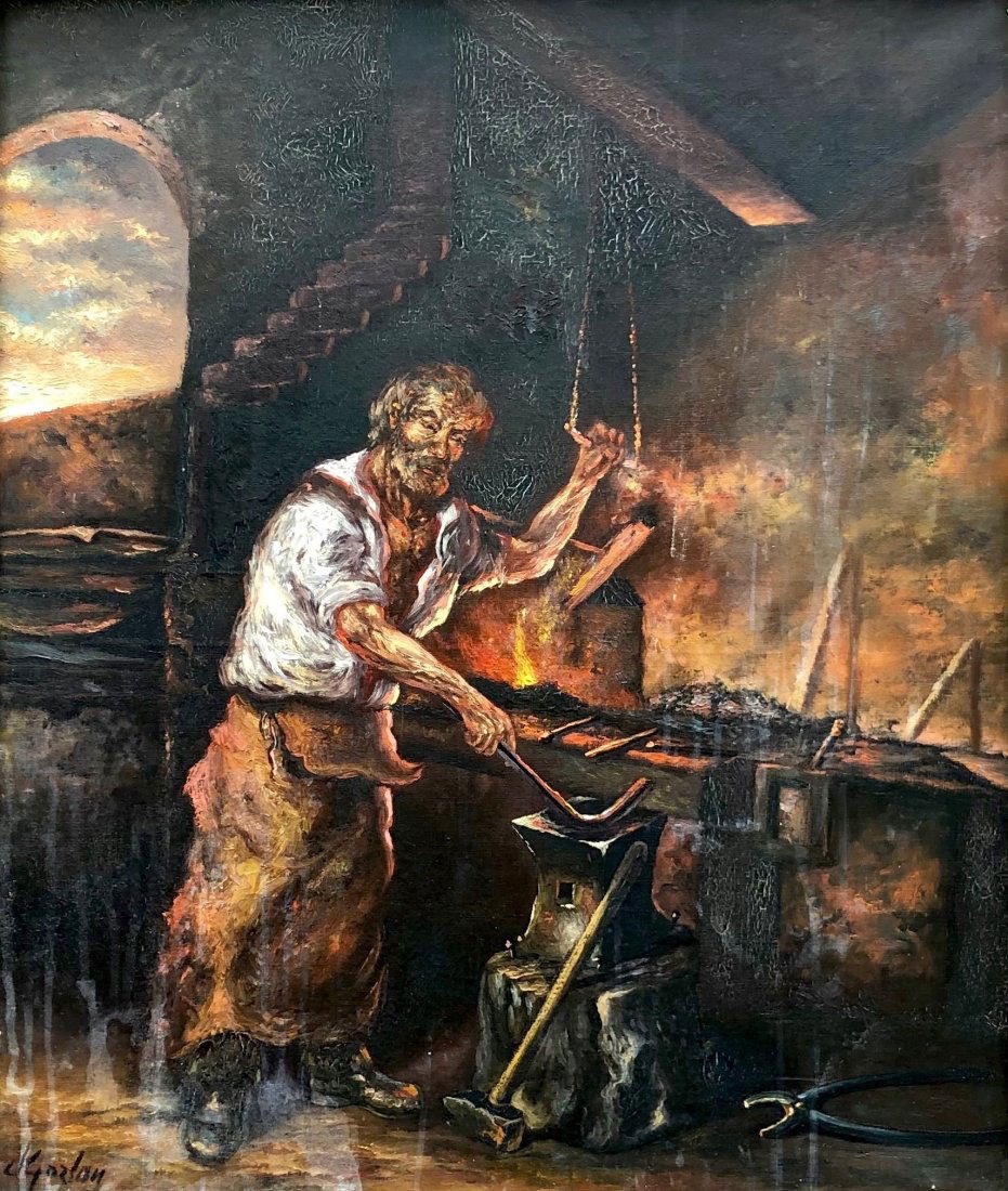 CLAUDE GOZALN (b. 1930, Tunisa) Iron Forger (1 of 6)