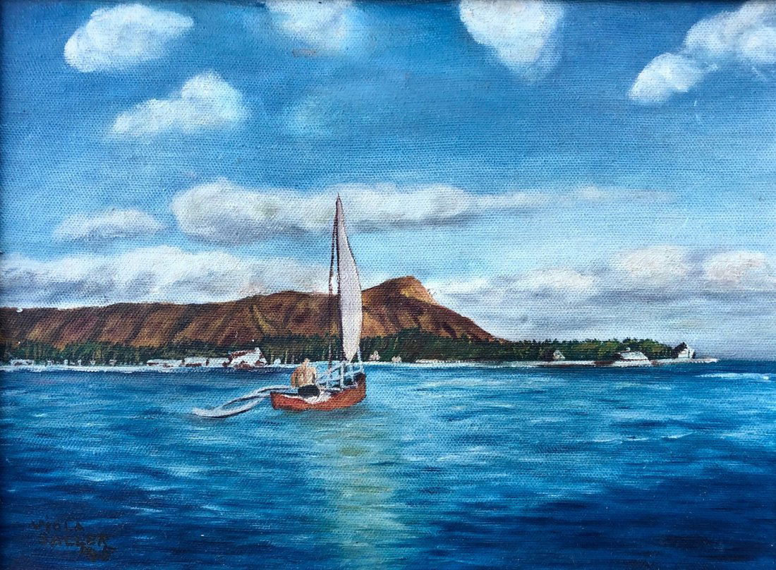 VIOLA SALLER (20th c, American) Waikiki Beach, Hawaii (1 of 5)