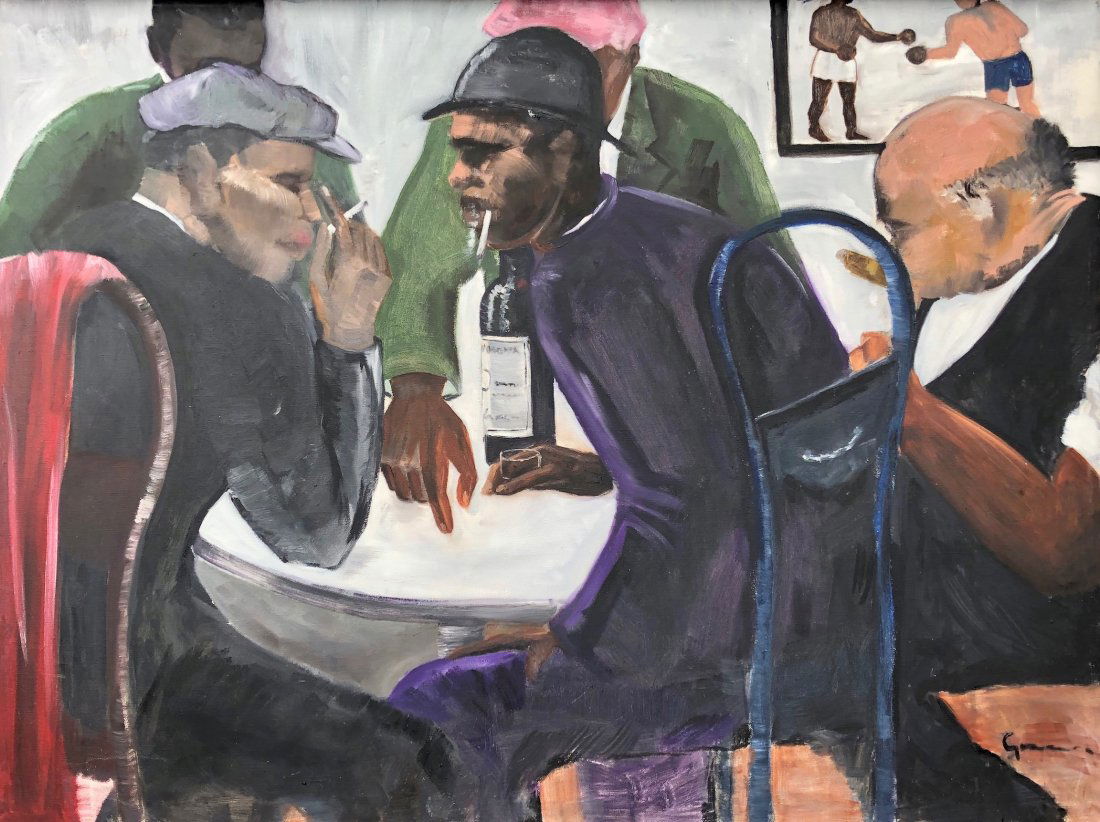 Expressionist African American Club Scene Illegible Sig (1 of 4)