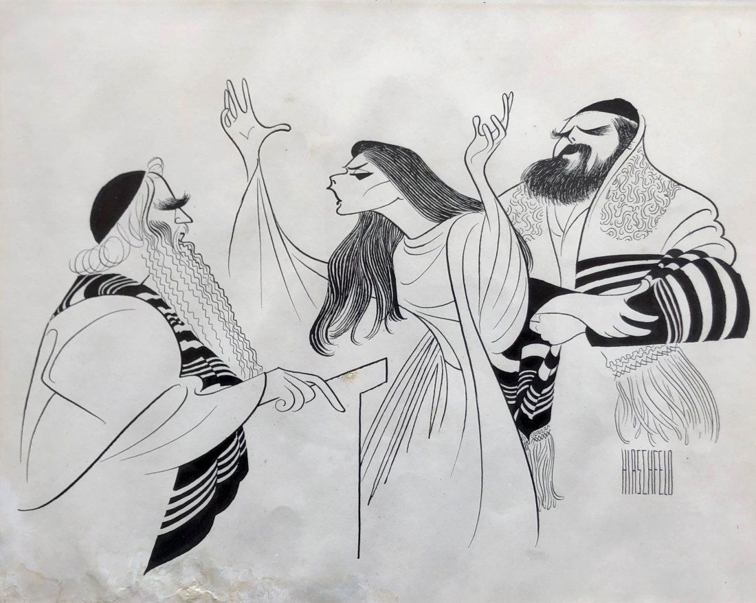 ALBERT HIRSCHFELD (1903-2003, NY) Ink Drawing (1 of 7)