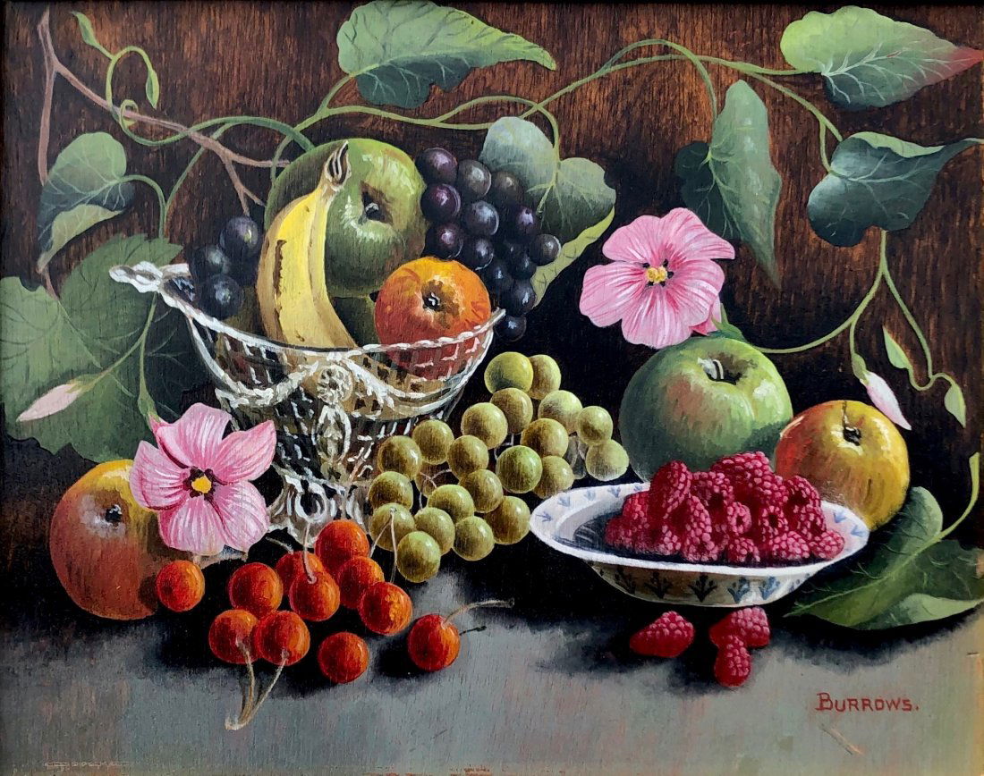 Early American Still Life Signed Burrows (1 of 5)