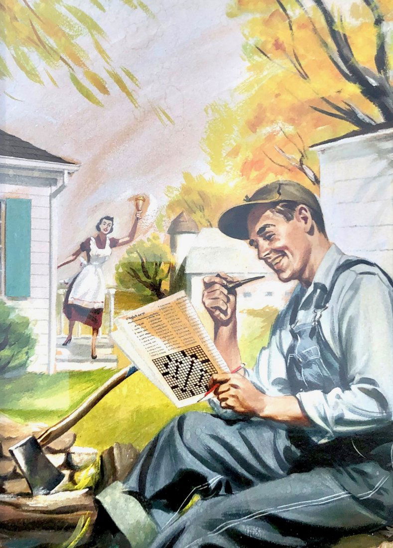 20th Century American Illustration Oil On Paper (1 of 3)