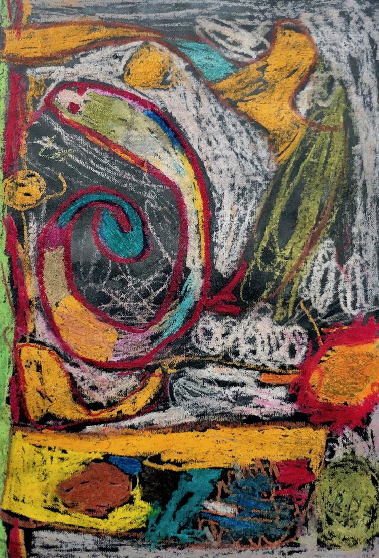 Mid-Century Modern Abstract Signed RD 1958 (1 of 4)