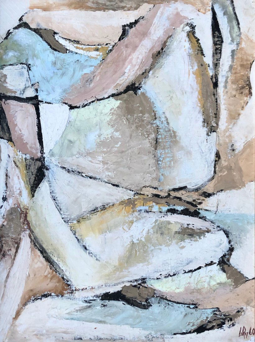Mid-Century Modern Abstract Signed LeRoy 1960 (1 of 4)