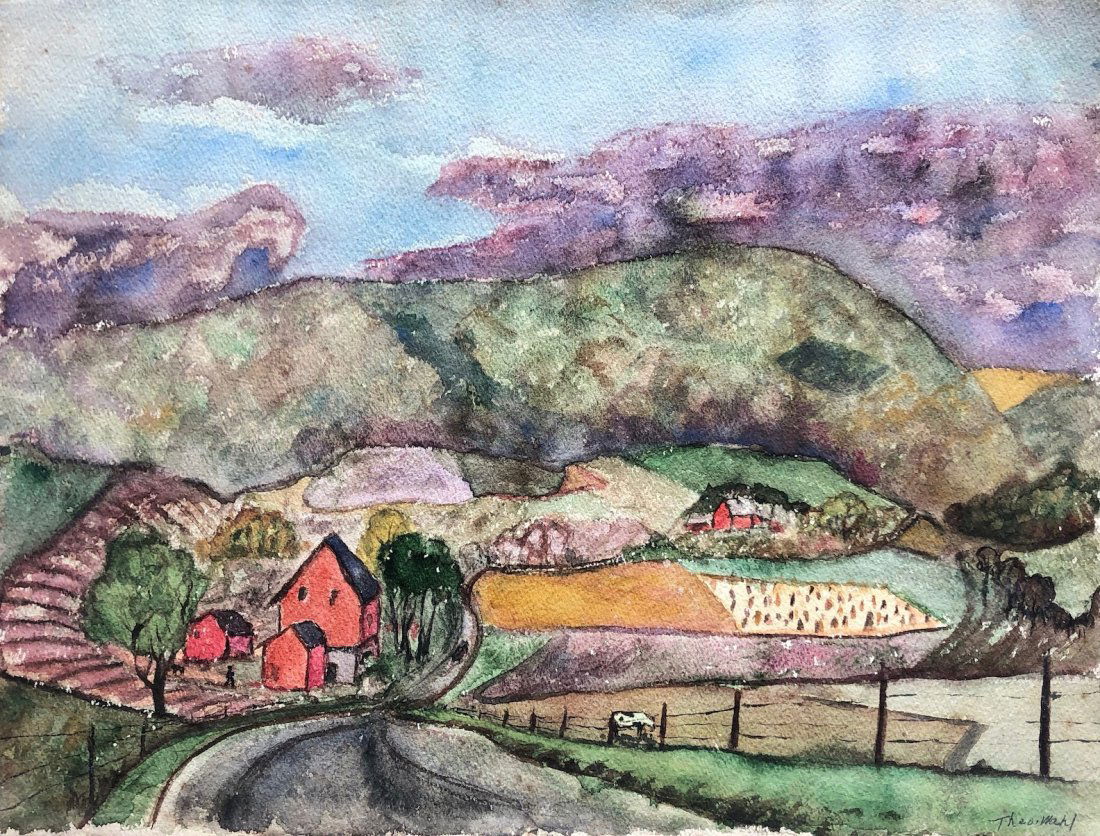 THEODORE WAHL (1903-1990, New Jersey) WPA Landscape (1 of 3)