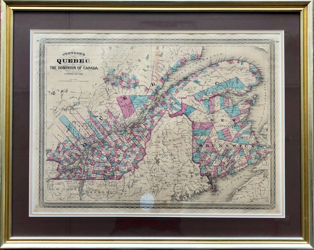 Nicely Framed 19th Century Map Of Montreal, Canada (1 of 3)