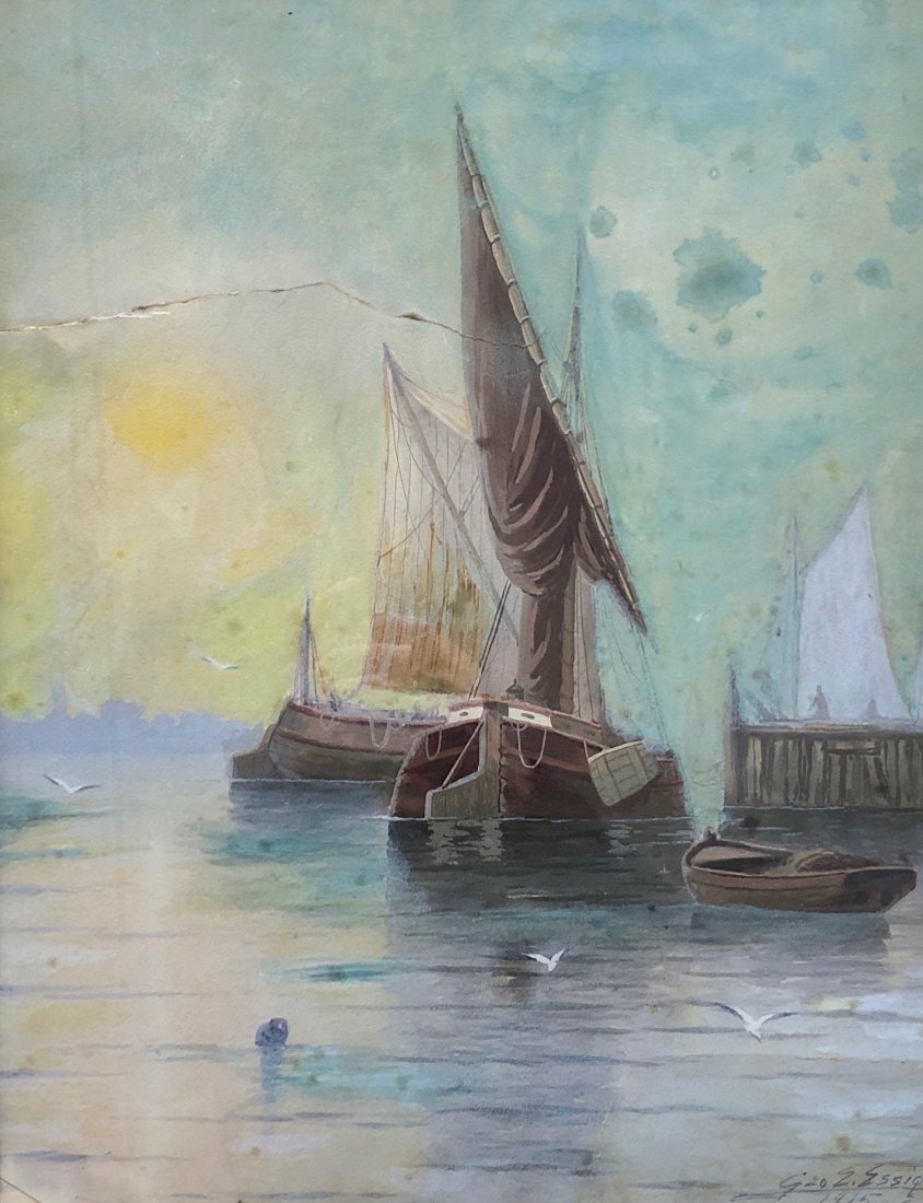 GEORGE ESSIG (1838-1926, Philadelphia) Seascape 1915 (1 of 6)