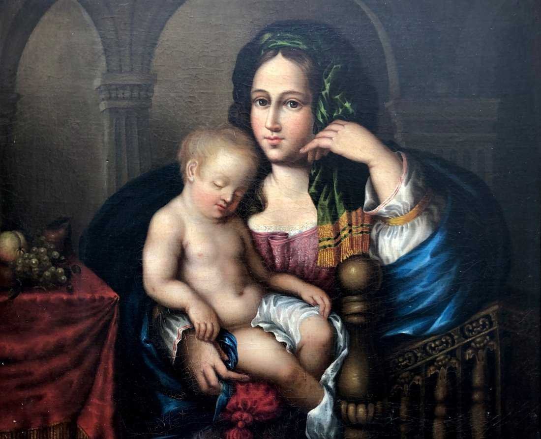 Old Master Madonna & Child Painting 18th Century (1 of 8)