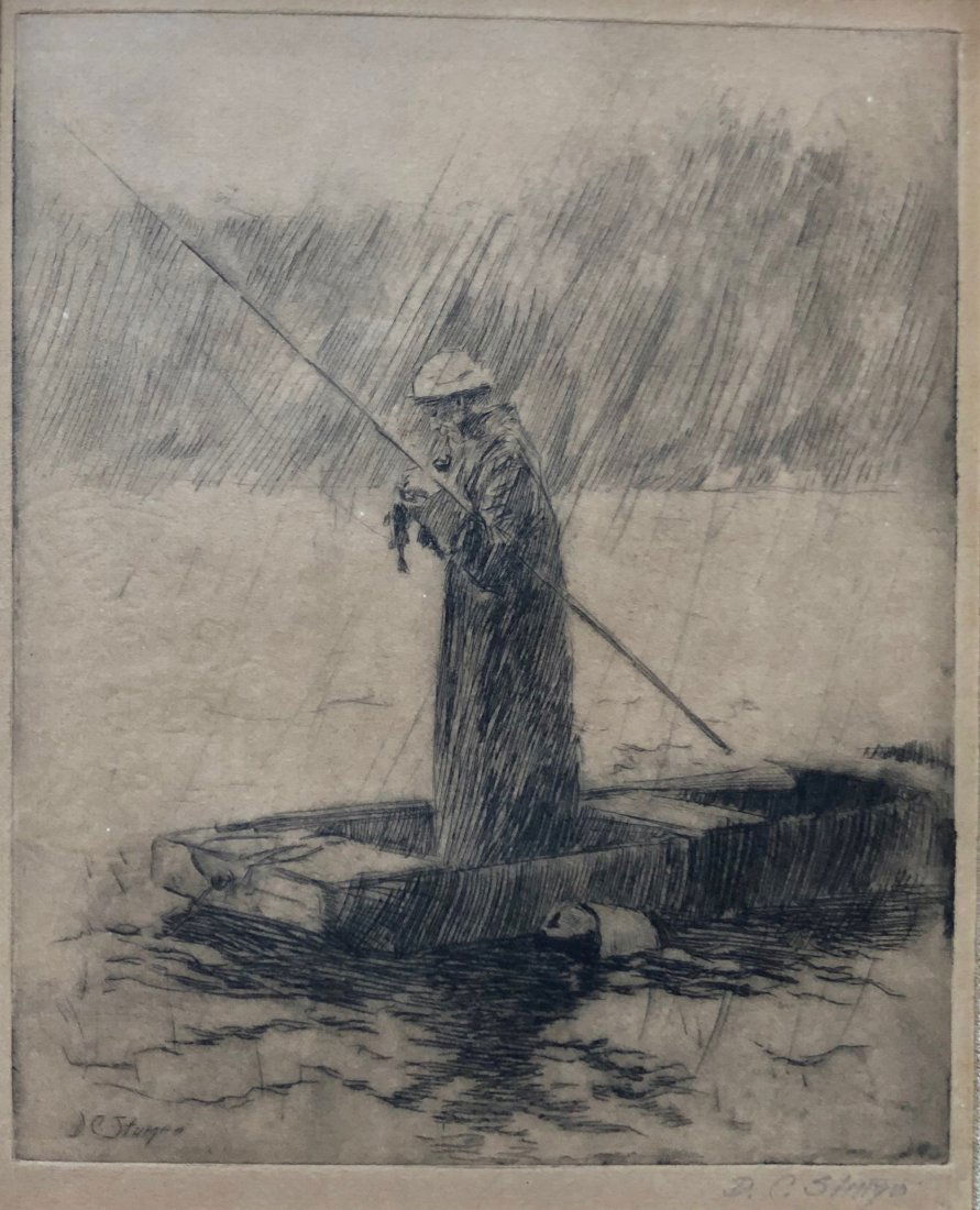 DWIGHT CASE STURGES (1874-1940 Massachusetts) Fisherman (1 of 5)